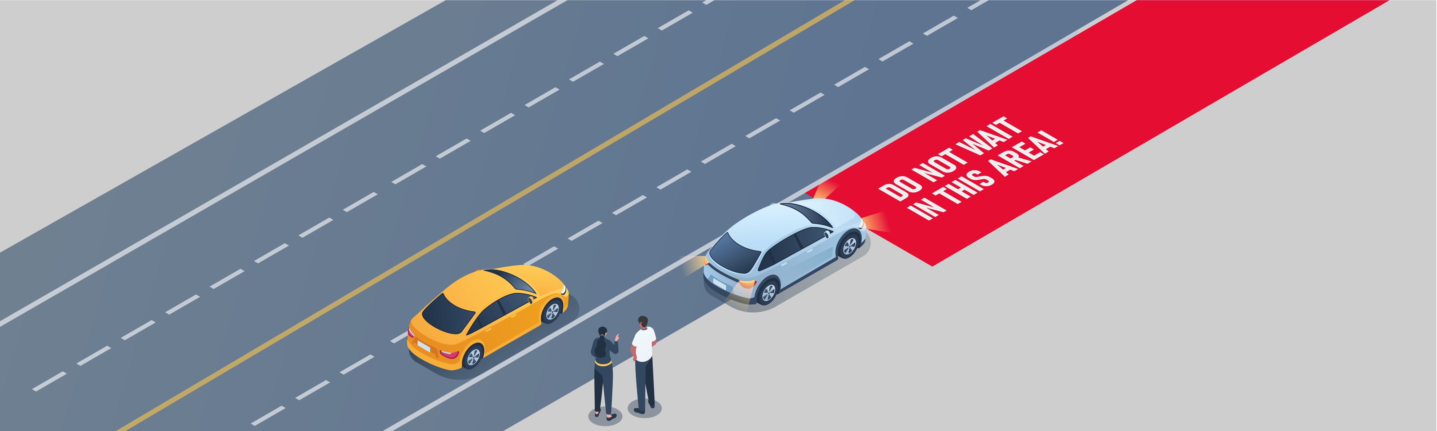Emergency & Challenging Situations - Where should you wait for help if your car is parked in a potentially dangerous location?